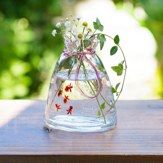 Goldfish flower Vase Red L | Gokurakuji Glass Studio