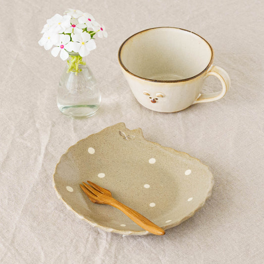 Cat plate S dots | Atelier monora