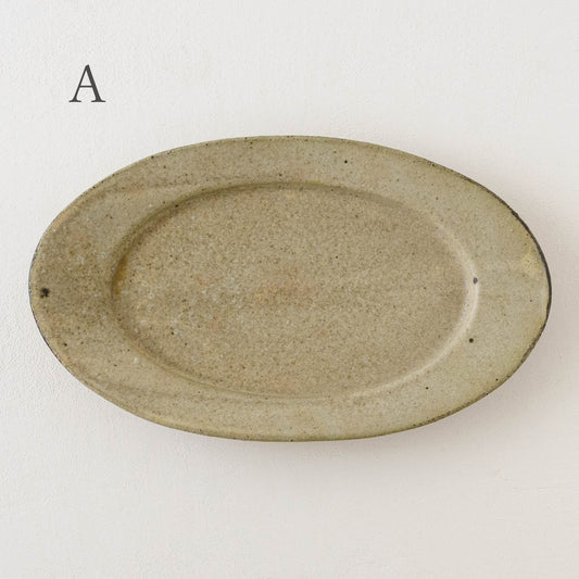 粉引 リムオーバルプレート L|冨部咲喜子