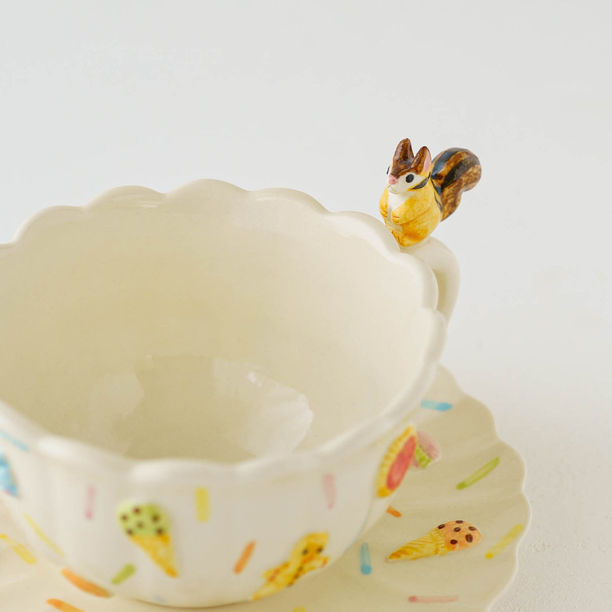Cup & Saucer Squirrel Ruffle Sweets | Sugar Poppo