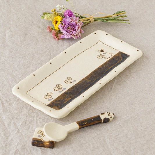 横長トレー 大 うさぎ|丸伴工場