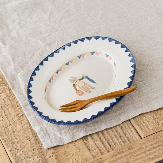 Oval Plate Small E | Yukiko Nagahama (Yabukarabou)