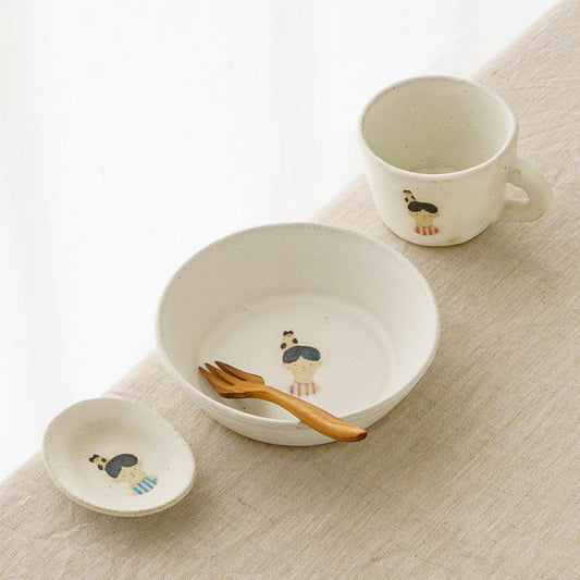 Plate S Cat and boy white B|Aya Watanuki