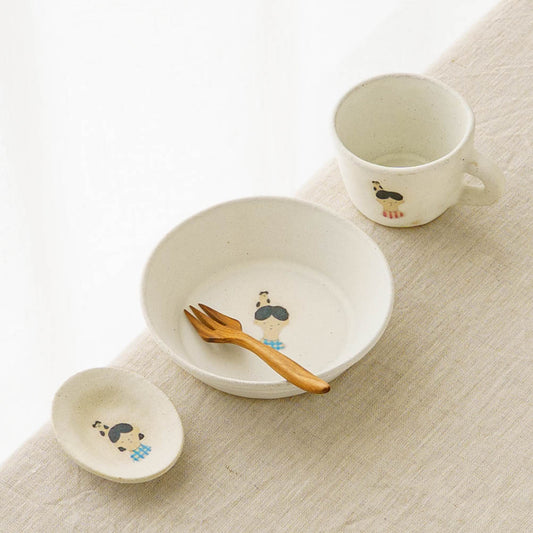 Plate S Cat and boy white C|Aya Watanuki