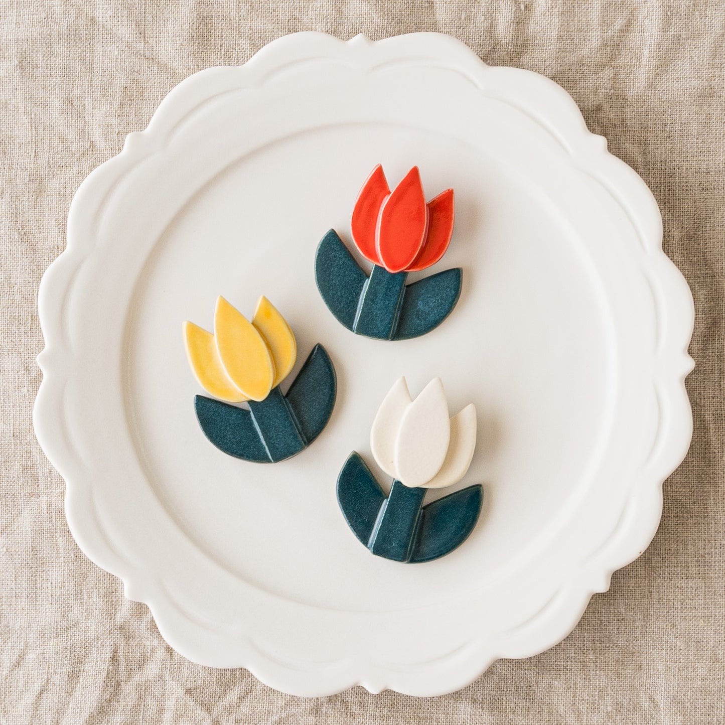 花箸置き チューリップ ホワイト|辻本路