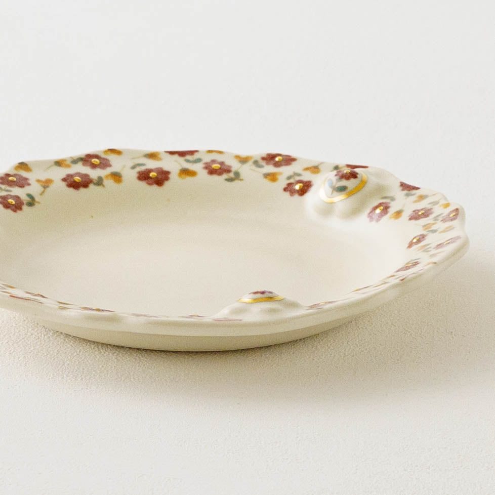 金彩レリーフ中皿 赤 x オレンジ|荒井彩乃