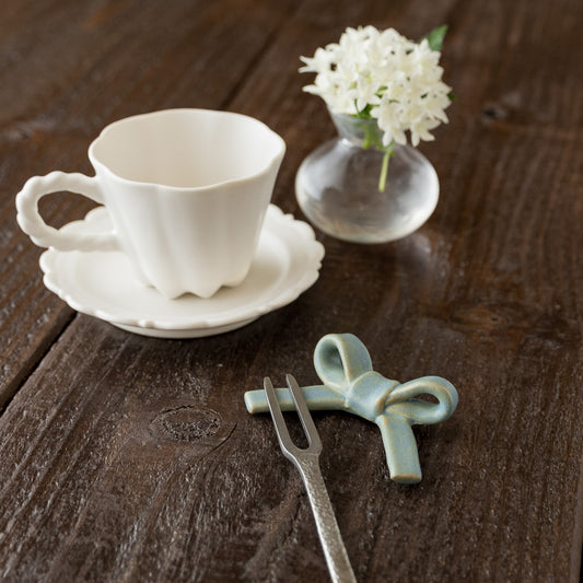 辻本路さんの箸置きリボン浅葱