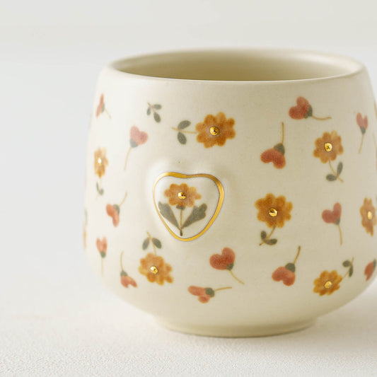 Cup relief flower orange red | Ayano Arai