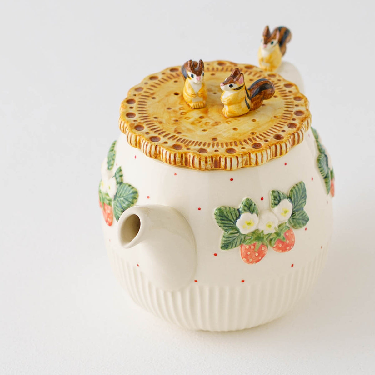 Teapot W Squirrel Strawberry | Sugar Poppo