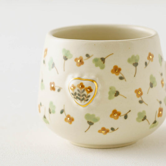 金彩レリーフカップ オレンジ x 薄緑|荒井彩乃