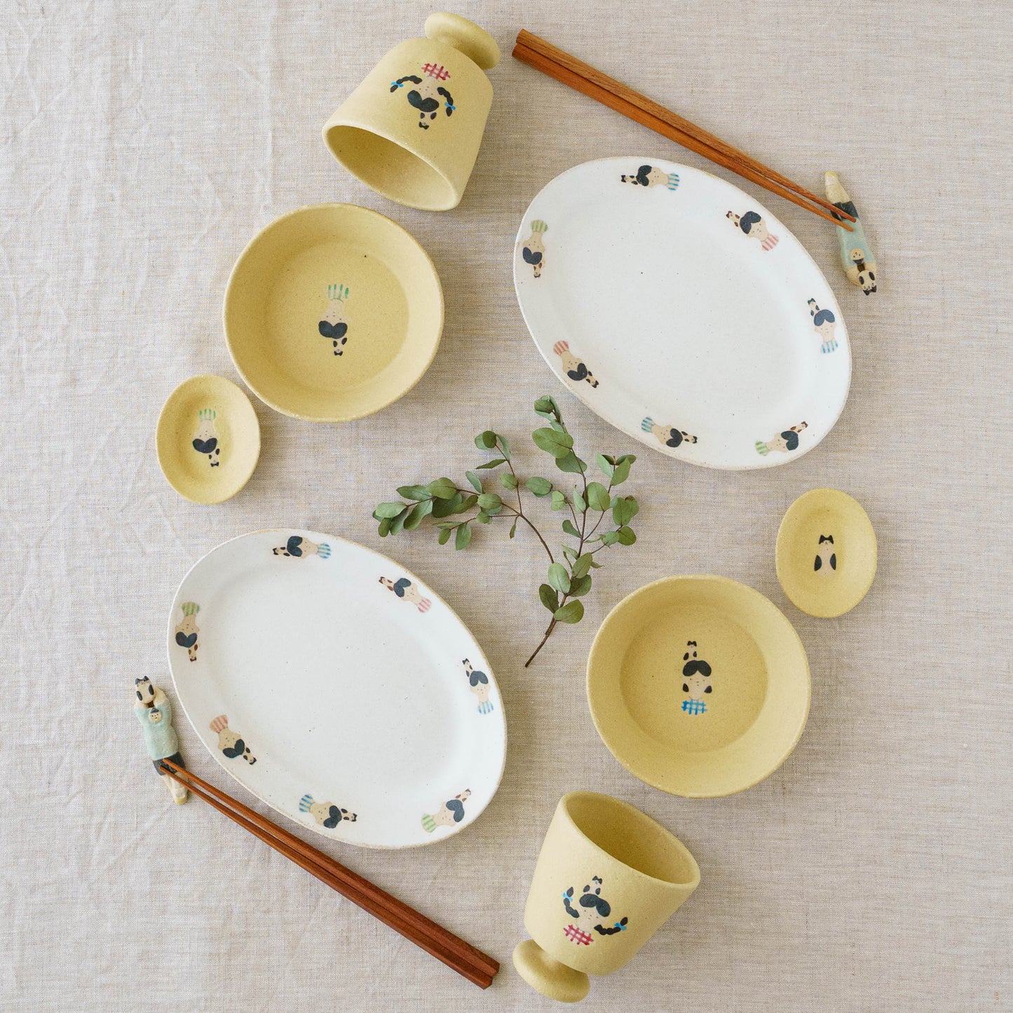 オーバル 豆 ねこ 黄色|綿貫彩