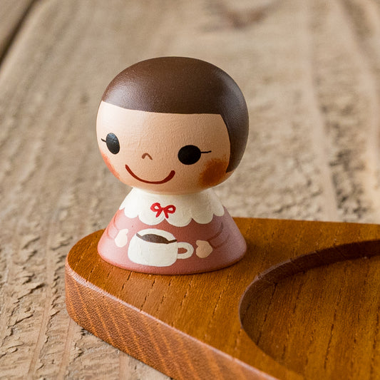 木絵雑貨さんのコースターコーヒーカップピンク