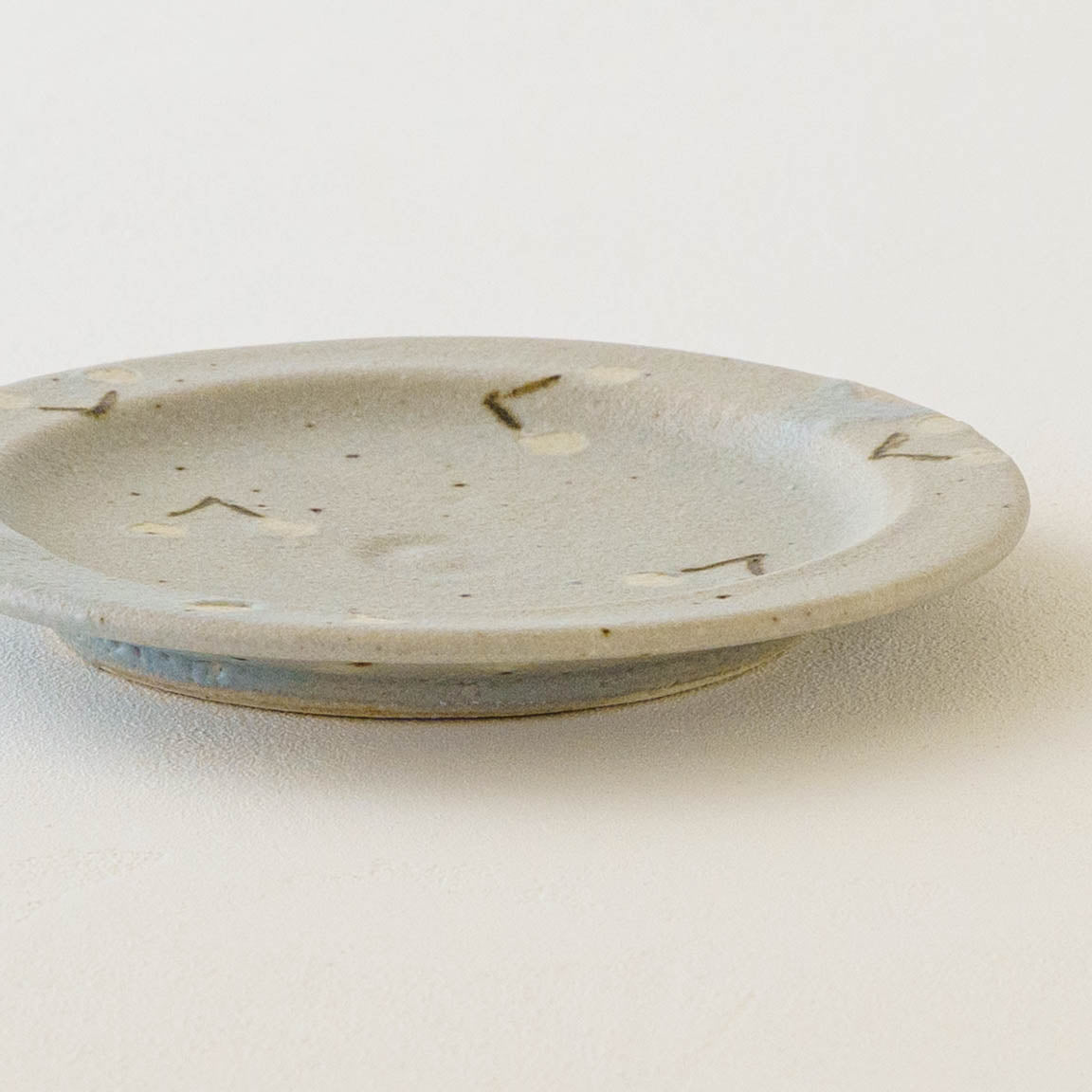 15cm rim plate cherry light blue (white) | Harada Haruko