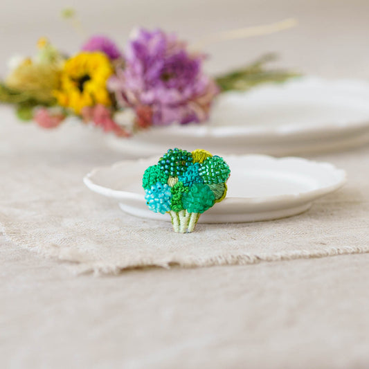 刺繍ブローチ ブロッコリー|あおのいえ