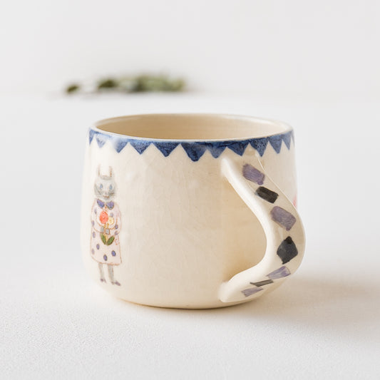 長浜由起子さんの色絵マグカップねこ