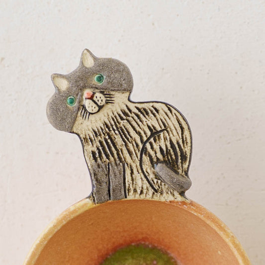Coffee measuring spoon cat salmon pink | poetoria Yuka Taneda