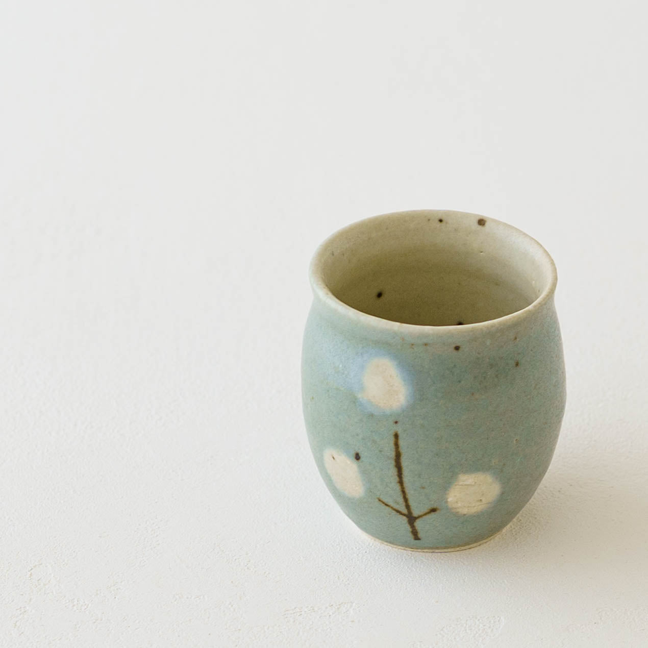 Flute cup S flower turquoise blue | Harada Haruko