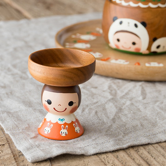 木絵雑貨さんのまめ皿子ちゃんうさぎオレンジ