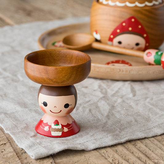 木絵雑貨さんのまめ皿子ちゃんカップケーキ赤