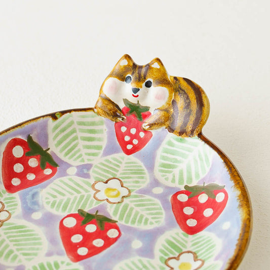 Squirrel Strawberry Small Plate | Aiko Miura