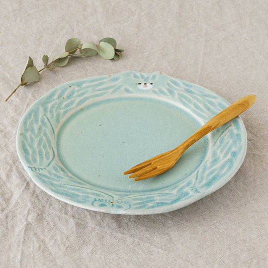Cake Plate Bear Light Blue | Mikiko Kato