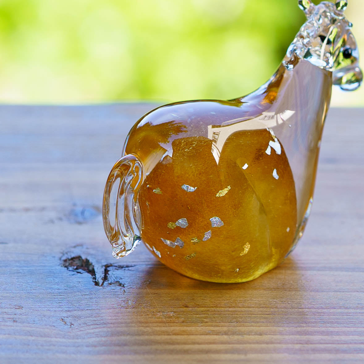 干支飾り 午 S 栗毛(黒台付き)|極楽寺がらす工房