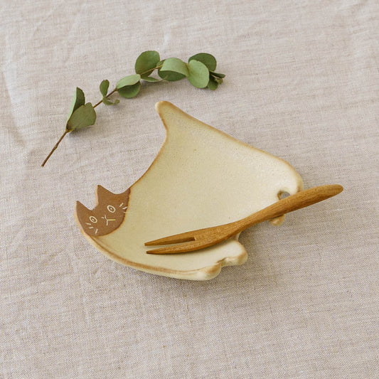Cat Plate Yellow | Makiko Sato