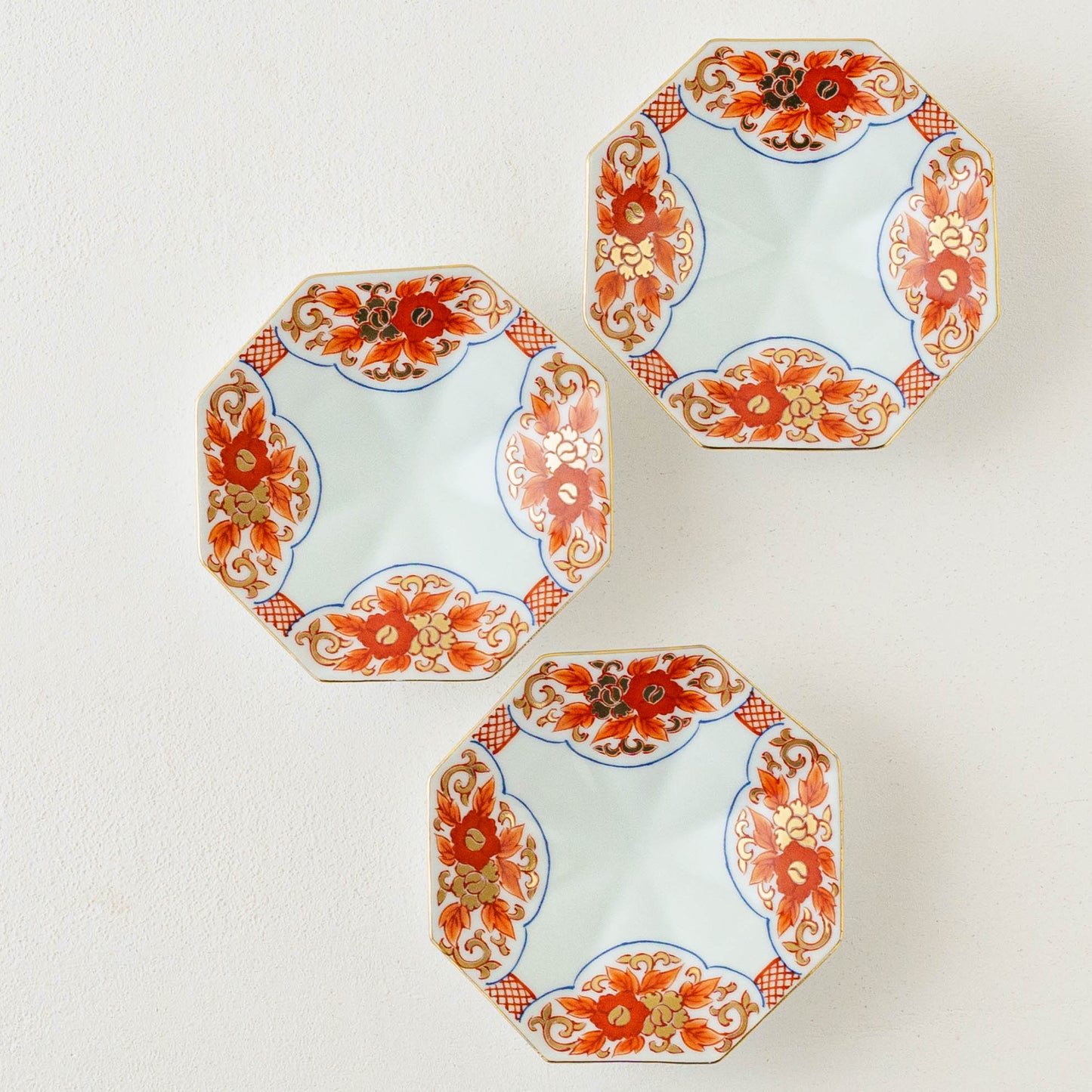 四方花唐草 八角小皿|吉田焼