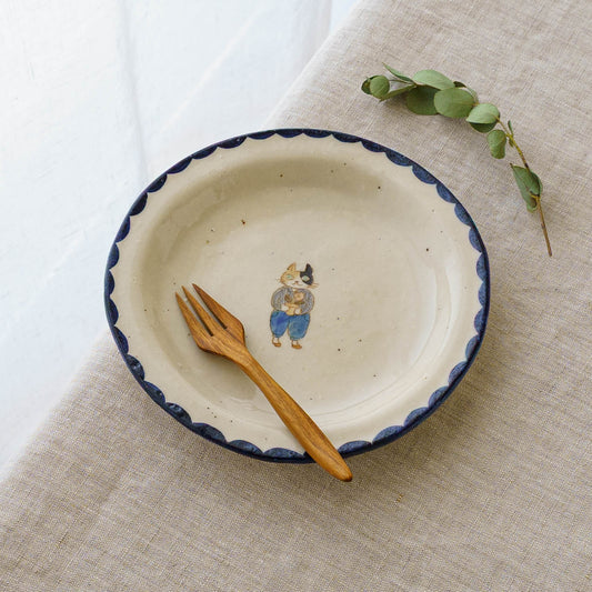 Cat 16cm plate D | Yukiko Nagahama (Yabukarabou)