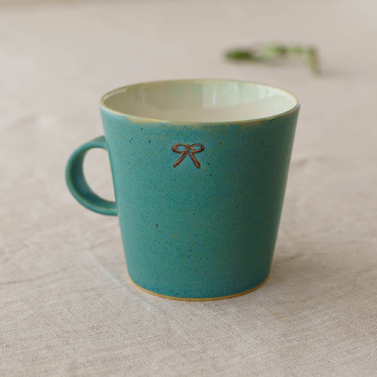 Mug Cat Peacock Blue | poetoria Yuka Taneda
