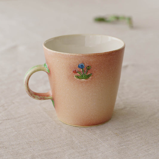 Mug Cat Salmon Pink | poetoria Yuka Taneda