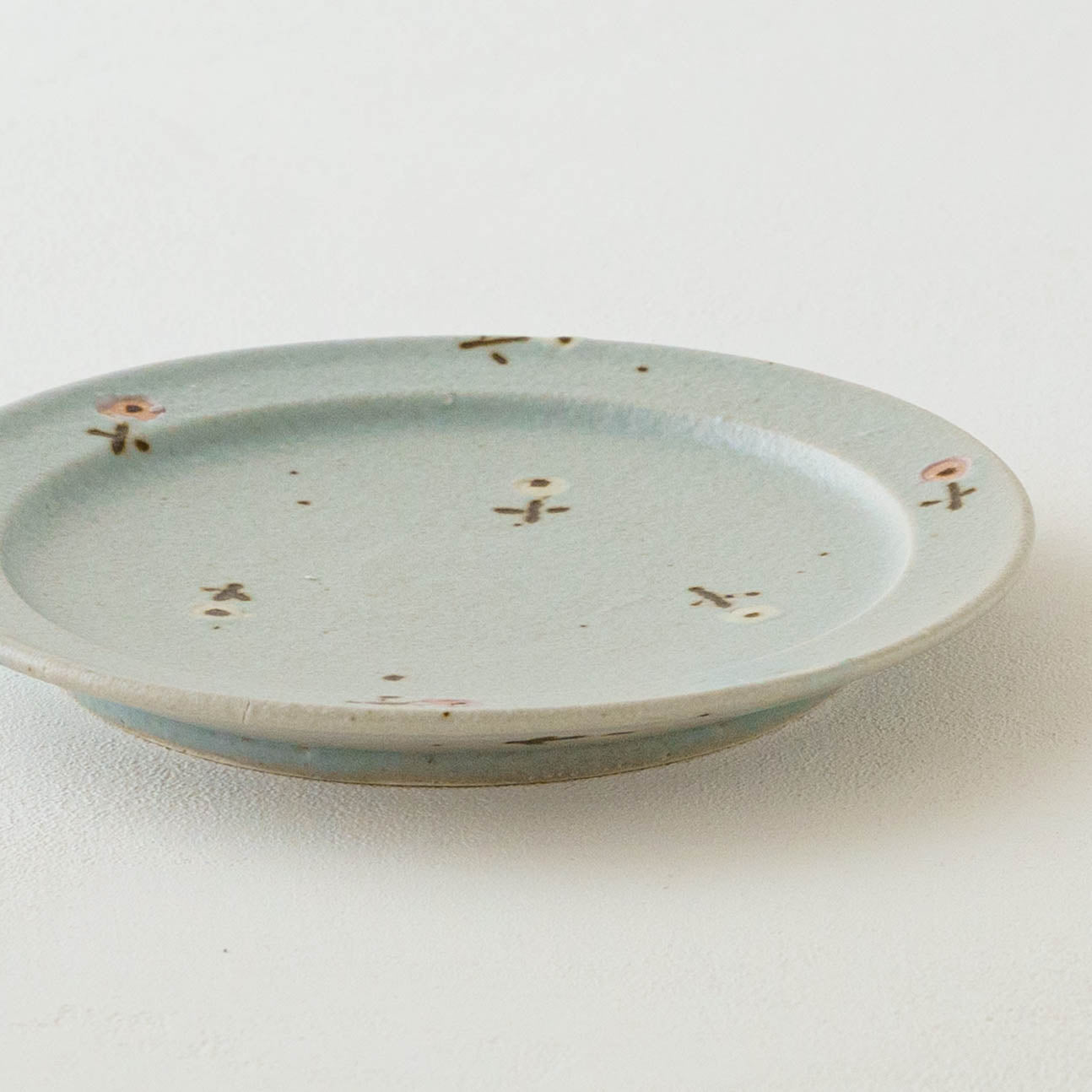 6寸リムプレート お花 ライトブルー|原田晴子