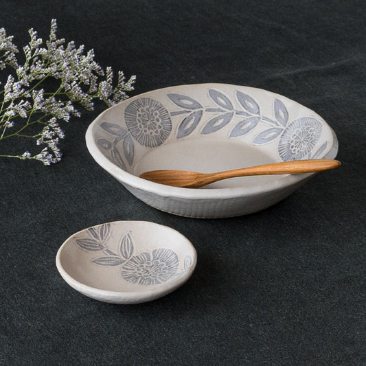 松崎麗さんの丸深皿と豆皿