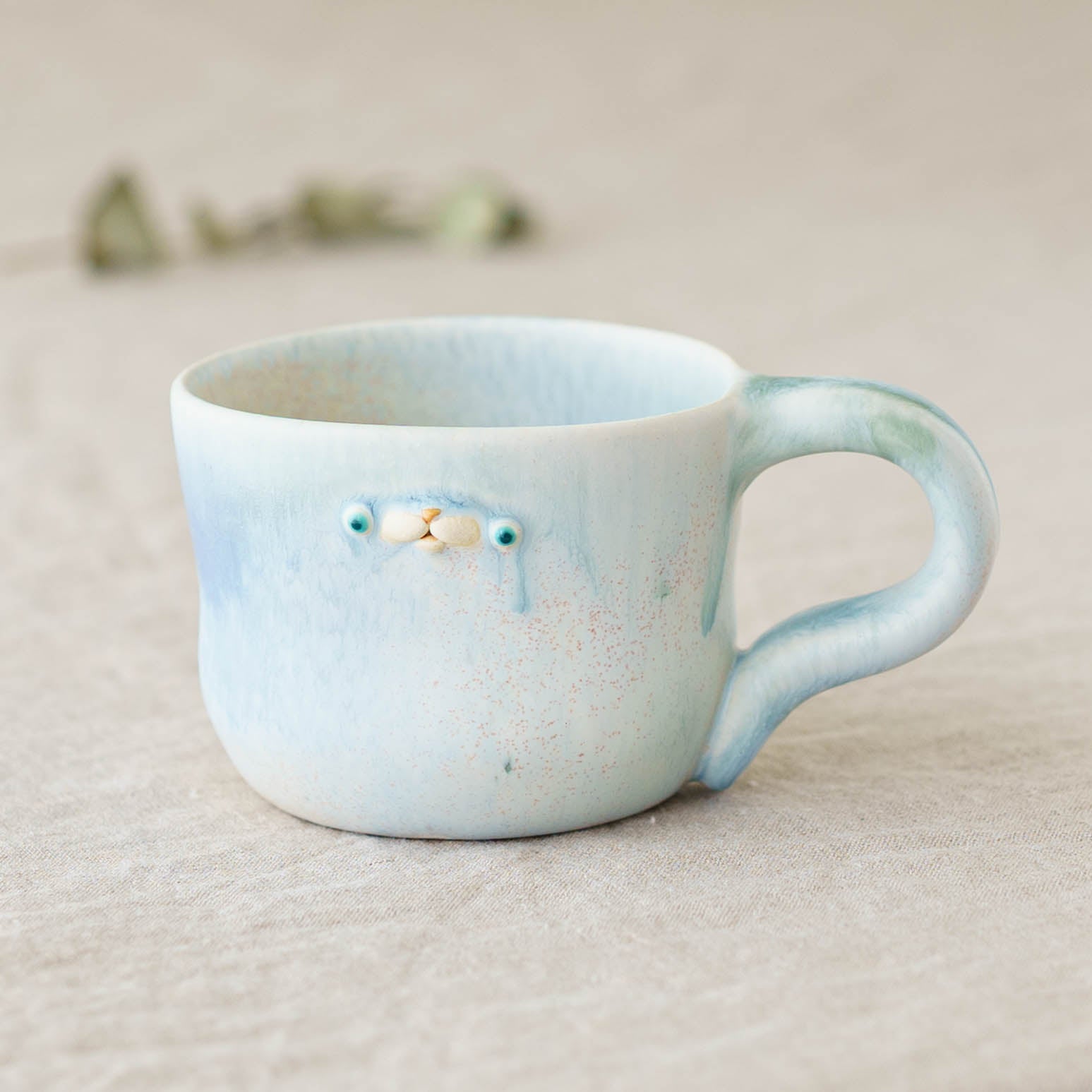 陶芸作家 堀江遼子 poco mug light blue｜鎌倉山 作家もののうつわ通販