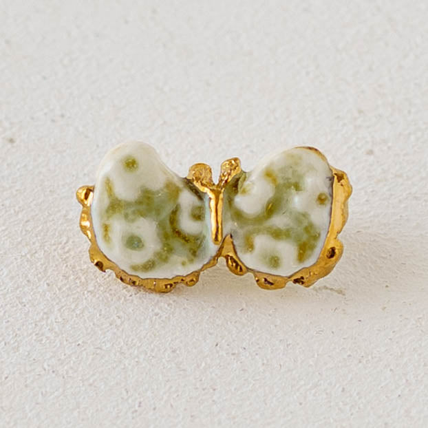 ちょうちょ 花柄 白|ののむらみなみ