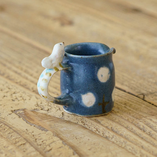 Mini pitcher bird and flower navy | Harada Haruko