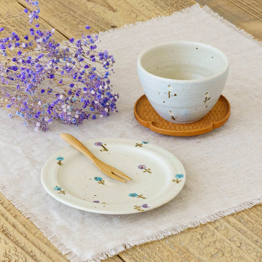 15cm rim plate flower white (Purple x Light Blue) | Harada Haruko