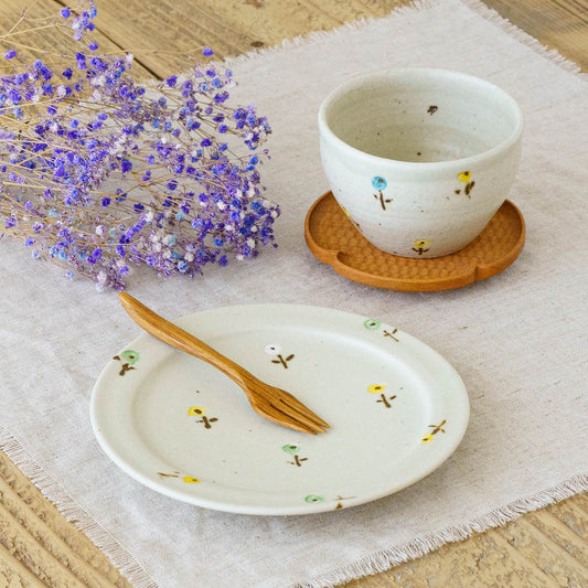 18cn rim plate flower white (Green x Yellow) | Harada Haruko