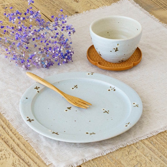 22cm rim plate flower A light blue | Harada Haruko