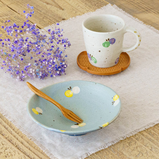 Flat bowl butterfly turquoise blue and navy | Harada Haruko