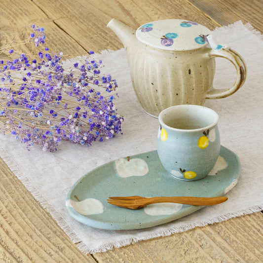 Flute cup S butterfly turquoise blue | Harada Haruko