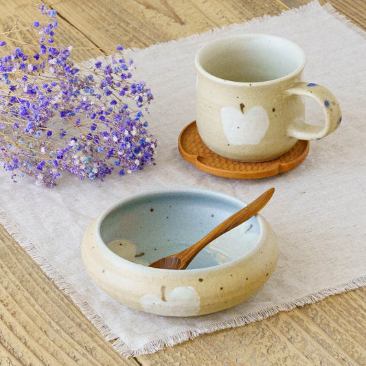 Bowl M Apple light blue x light brown | Harada Haruko