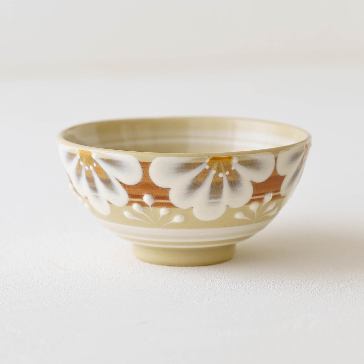 指描更紗 茶 飯碗|アダチノポタリ