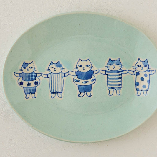 Small oval plate Swineys|Kyoko Kitadai