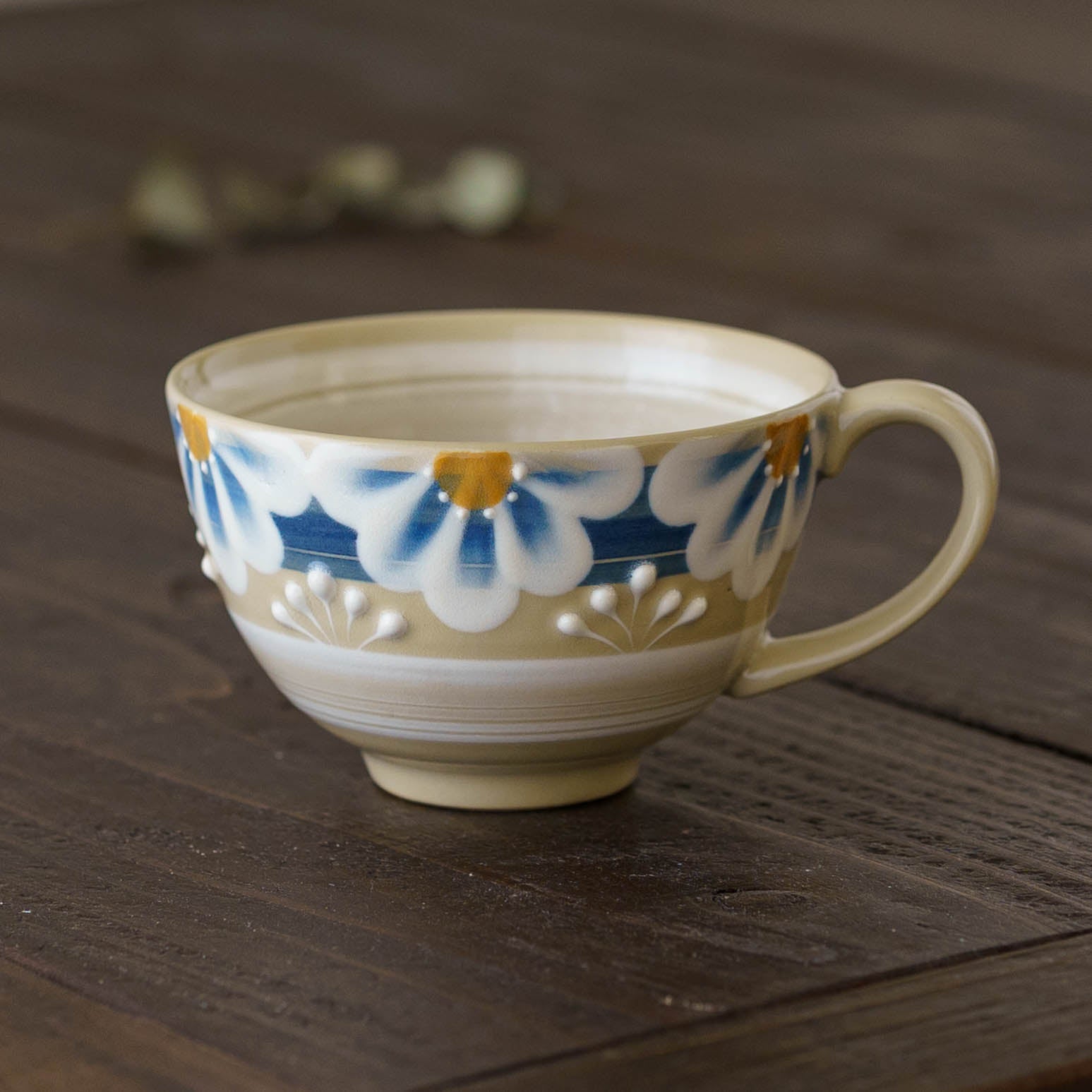 陶芸作家 アダチノポタリ 指描更紗 青 マグカップ｜和食器通販 四季折