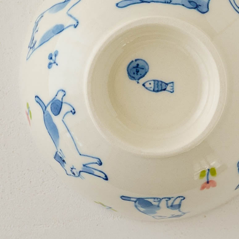 お茶碗 猫たち|喜多代京子