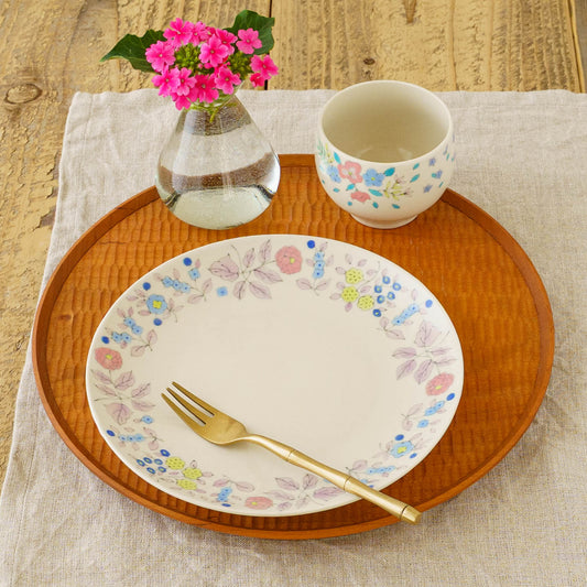 19.5cm plate flowers, pink | Ayako Igawa