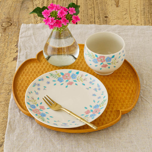 15cm plate flowers, blue | Ayako Ikawa