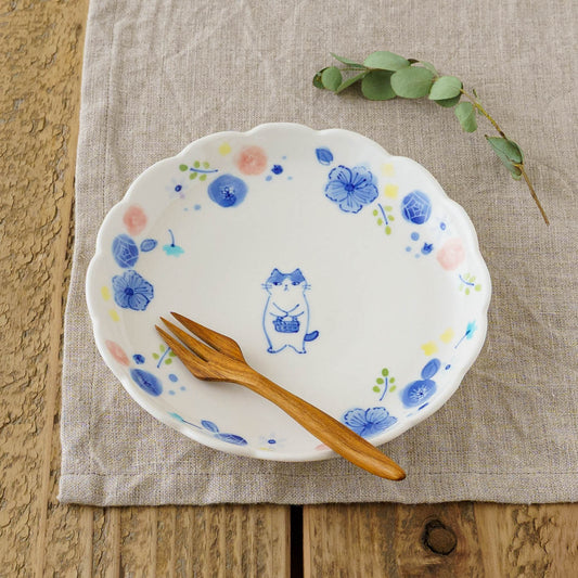 Small plate Flowers and Cats|Kyoko Kitadai