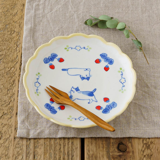 15cm Plate flower orange | Ayako Igawa